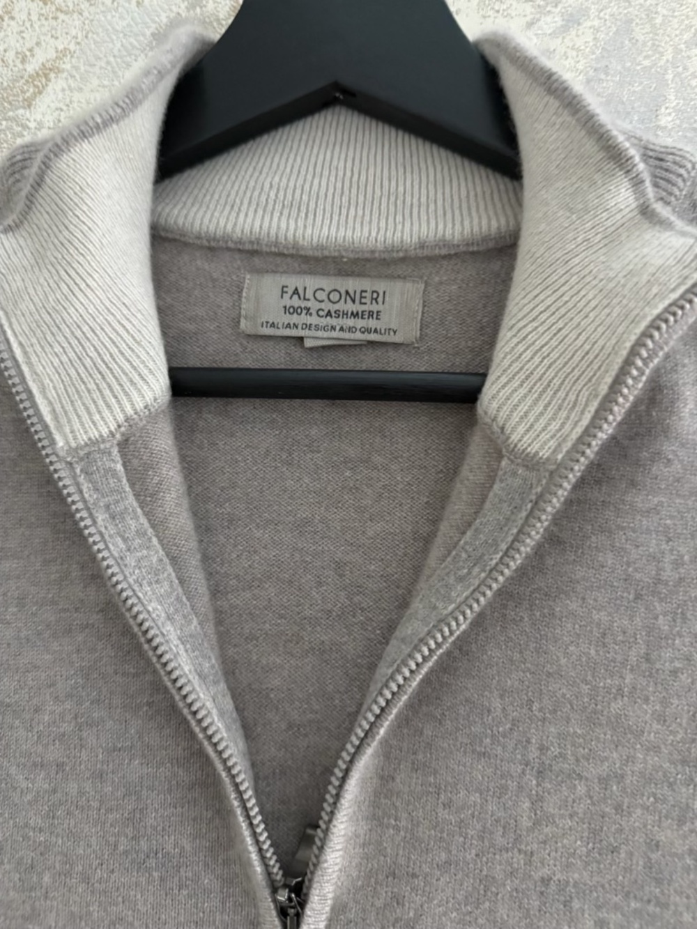 Ultrasoft Cashmere High Collar, Half Zipper Sweater Size small